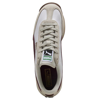 White-Burgundy - Side - Puma Womens-Ladies Easy Rider Suede Trainers