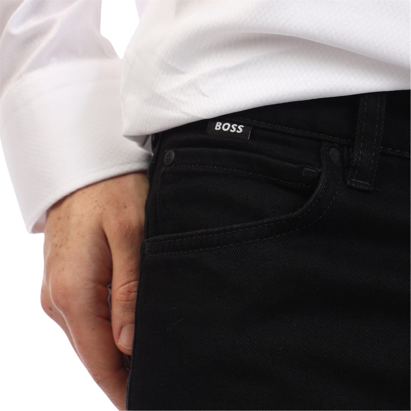 Black - Side - Boss Mens Crossroad Jeans