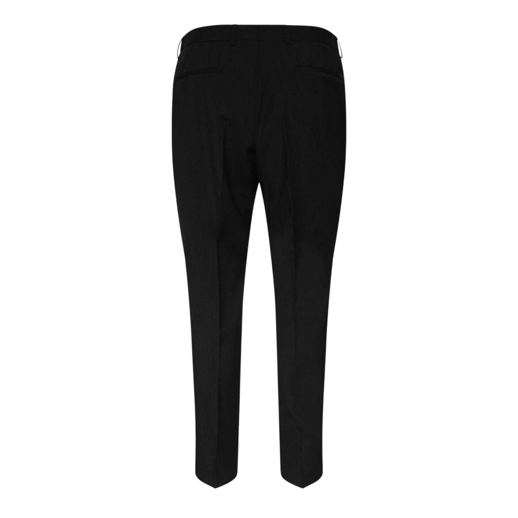 Black - Back - Hugo Boss Mens H-Genius Virgin Wool Slim Trousers