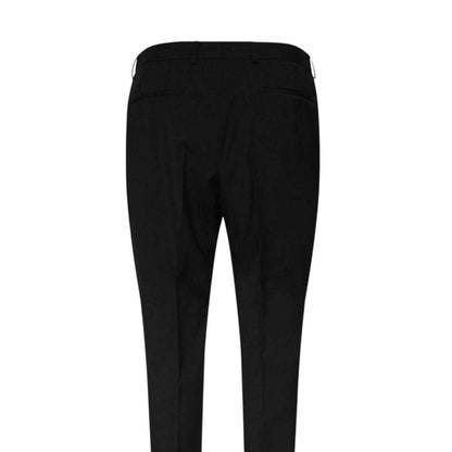 Black - Side - Hugo Boss Mens H-Genius Virgin Wool Slim Trousers