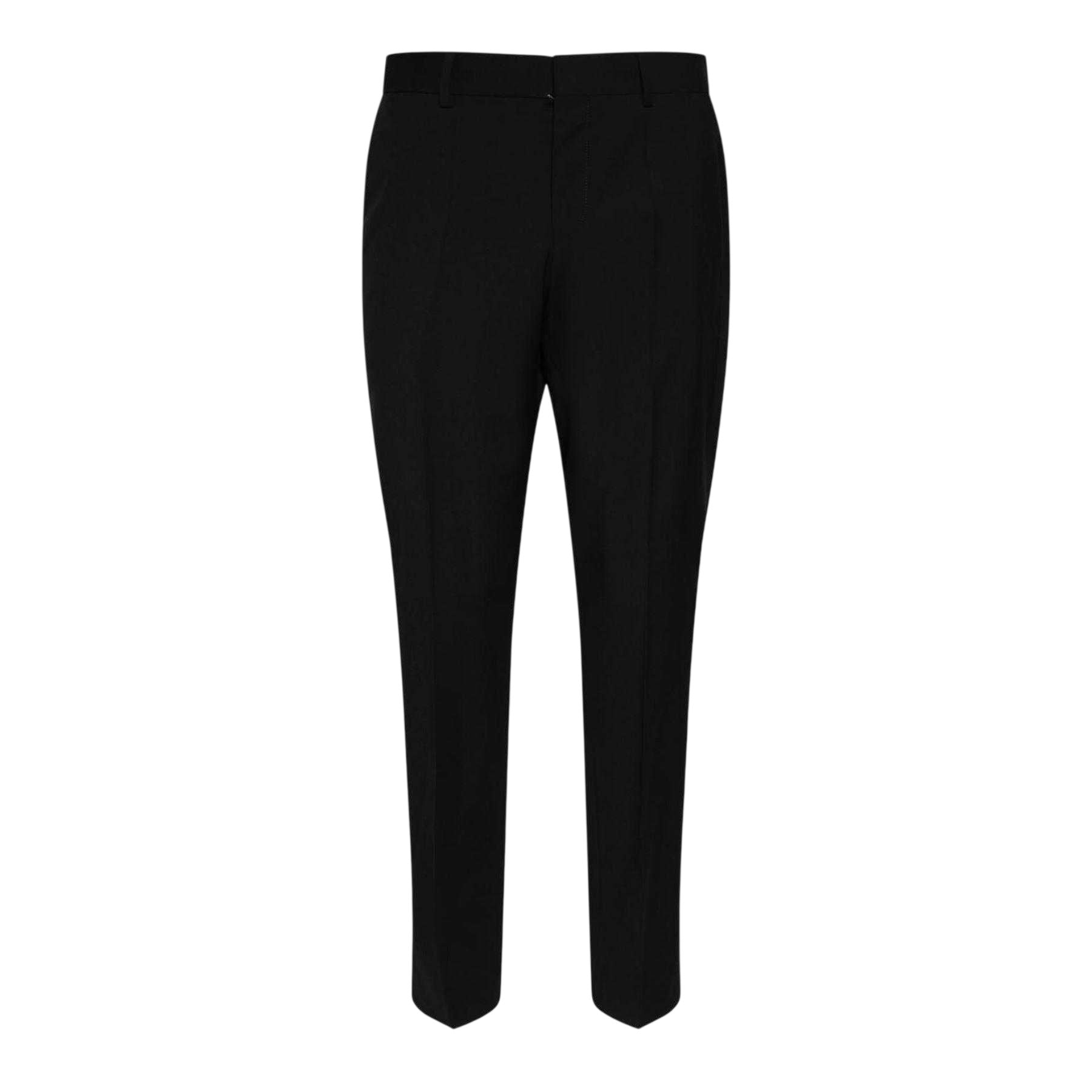 Black - Front - Hugo Boss Mens H-Genius Virgin Wool Slim Trousers