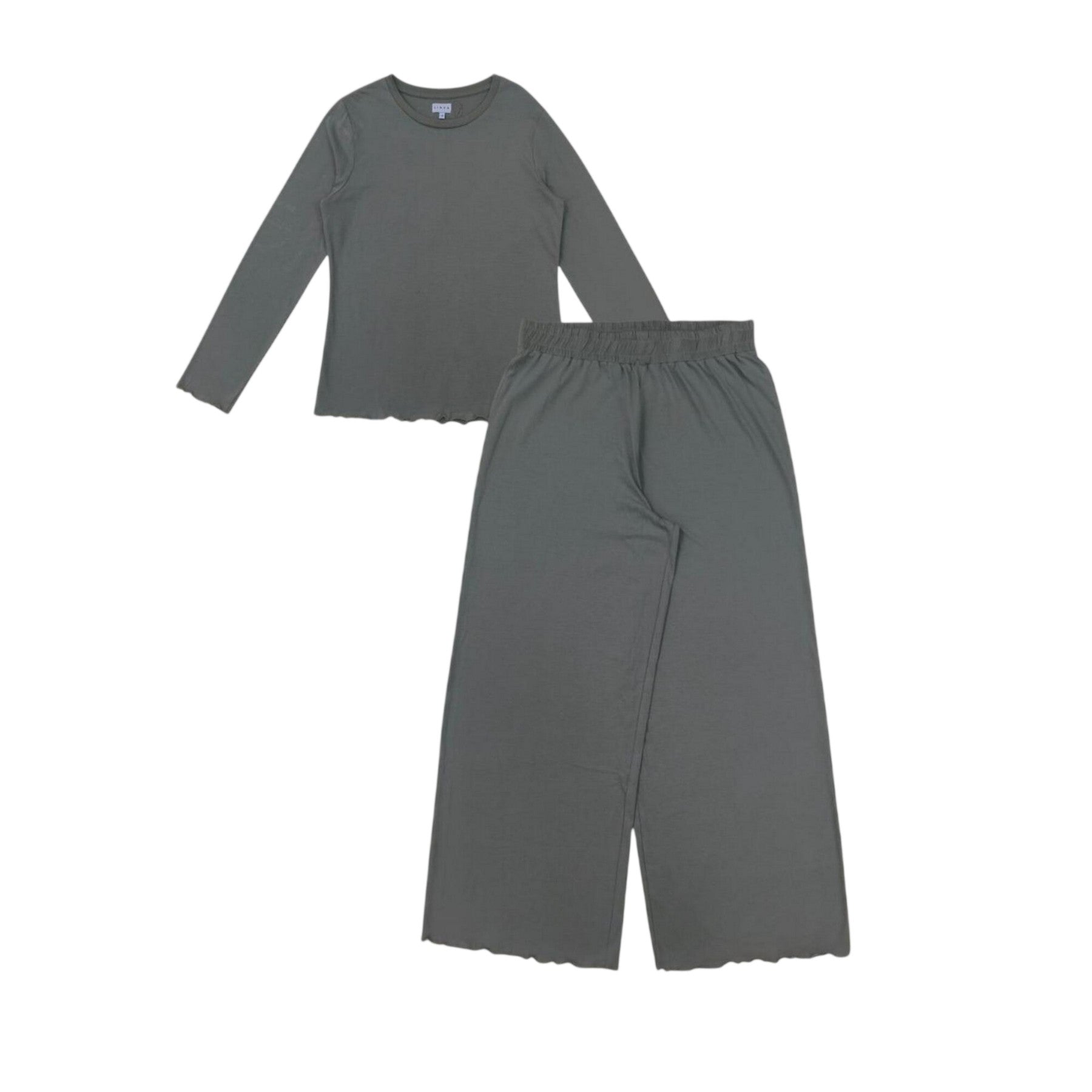 Green - Front - Linea Womens-Ladies Cotton Lightweight Pyjama Set