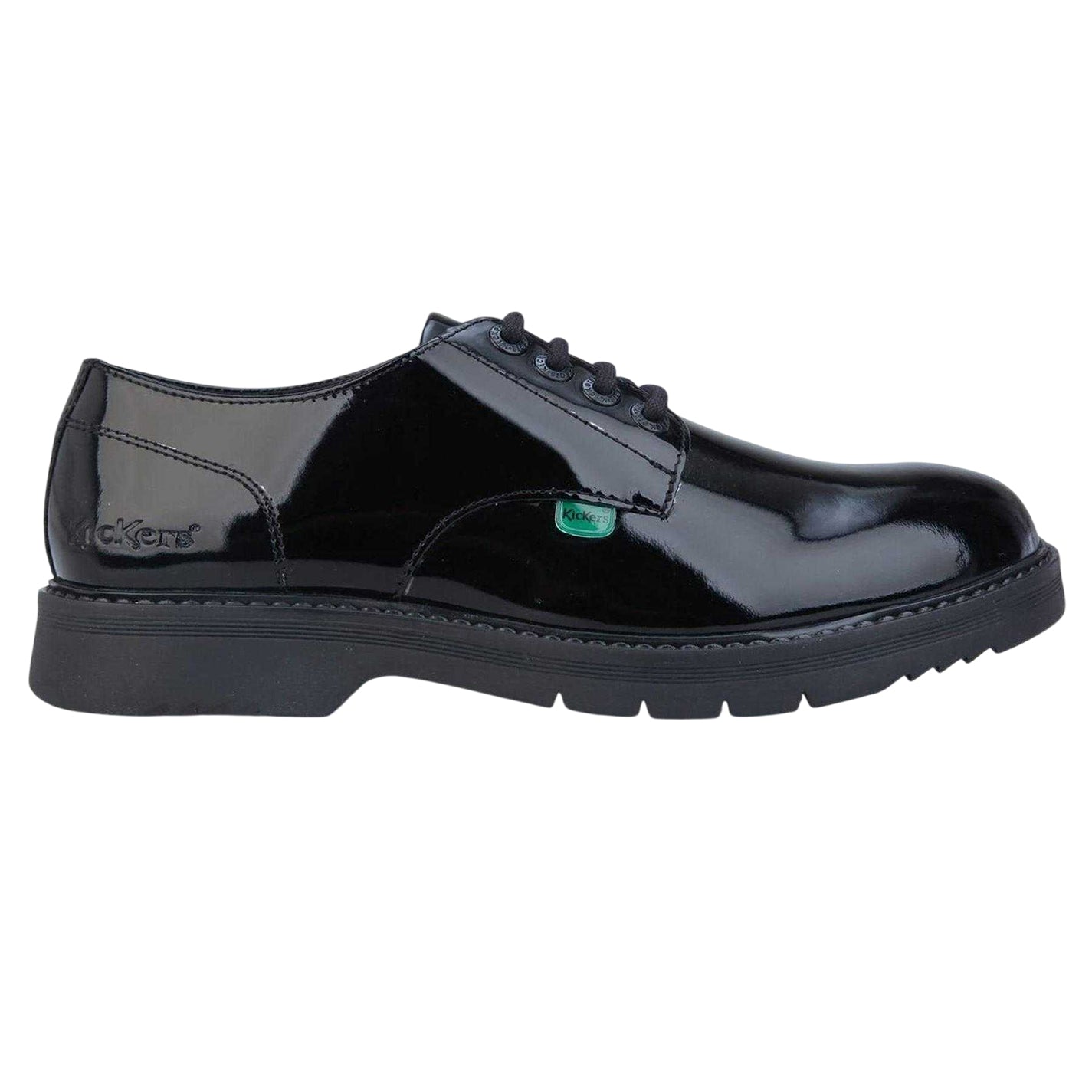Black - Front - Kickers Womens-Ladies Finley Patent Leather Shoes