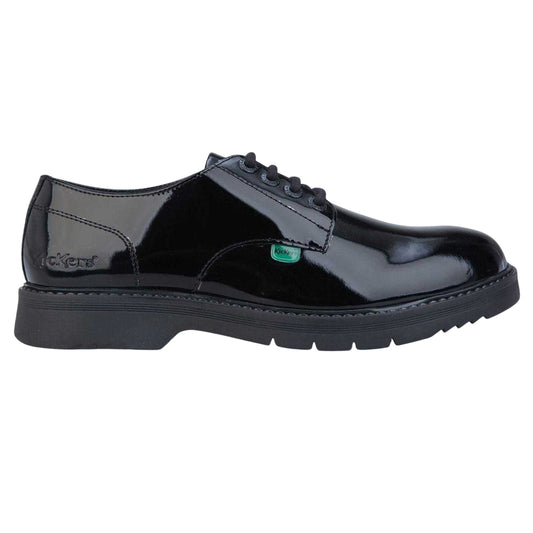 Black - Front - Kickers Womens-Ladies Finley Patent Leather Shoes