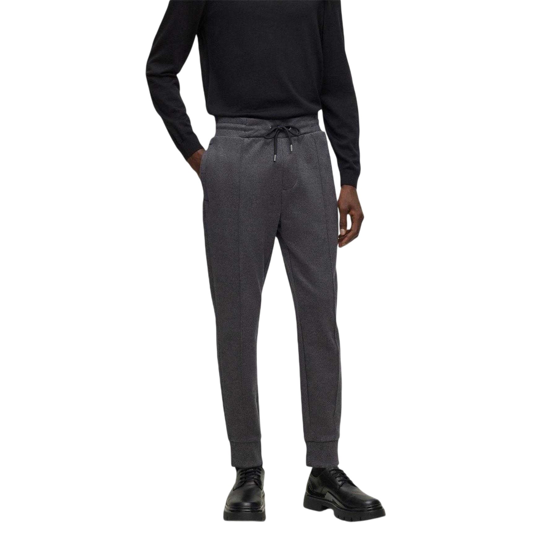 Black - Side - Boss Mens Lamont Fleece Joggers