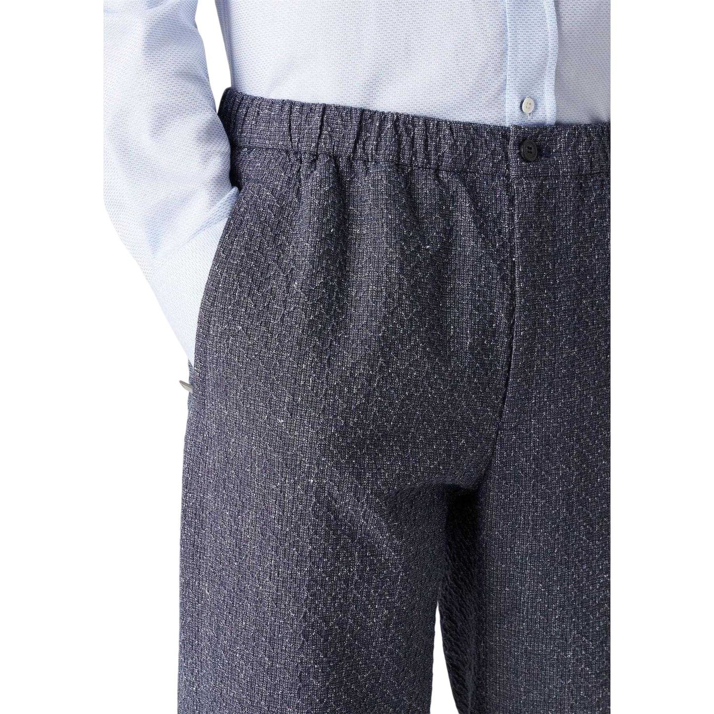 Navy - Pack Shot - Emporio Armani EA7 Mens Woven Trousers