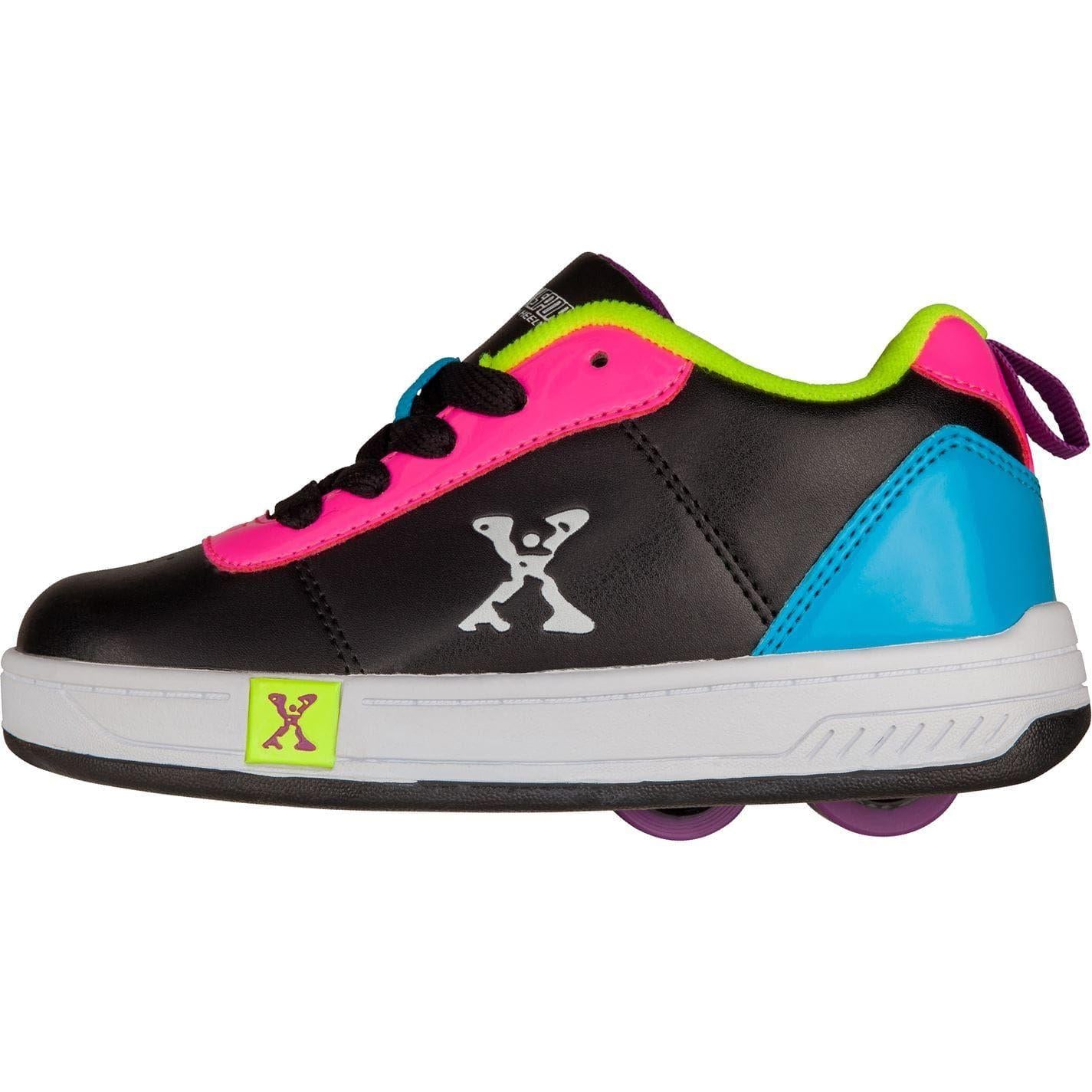 Black-Pink - Side - Sidewalk Sport Childrens-Kids Lane Wheeled Sports Trainers