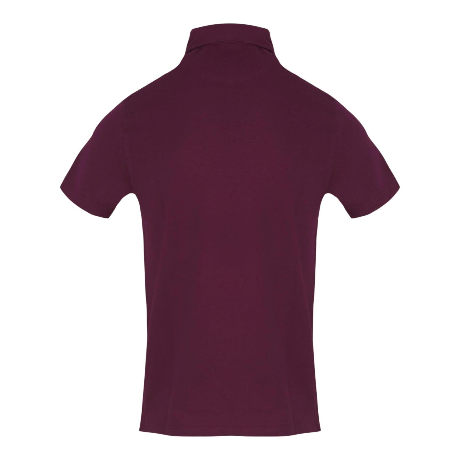 Red - Back - Aquascutum Mens Logo Cotton Polo Shirt