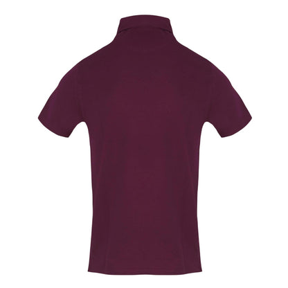 Red - Back - Aquascutum Mens Logo Cotton Polo Shirt