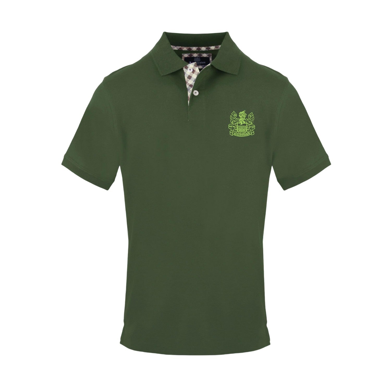 Military Green - Front - Aquascutum Mens Logo Cotton Polo Shirt