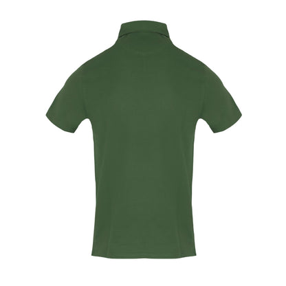Military Green - Back - Aquascutum Mens Logo Cotton Polo Shirt