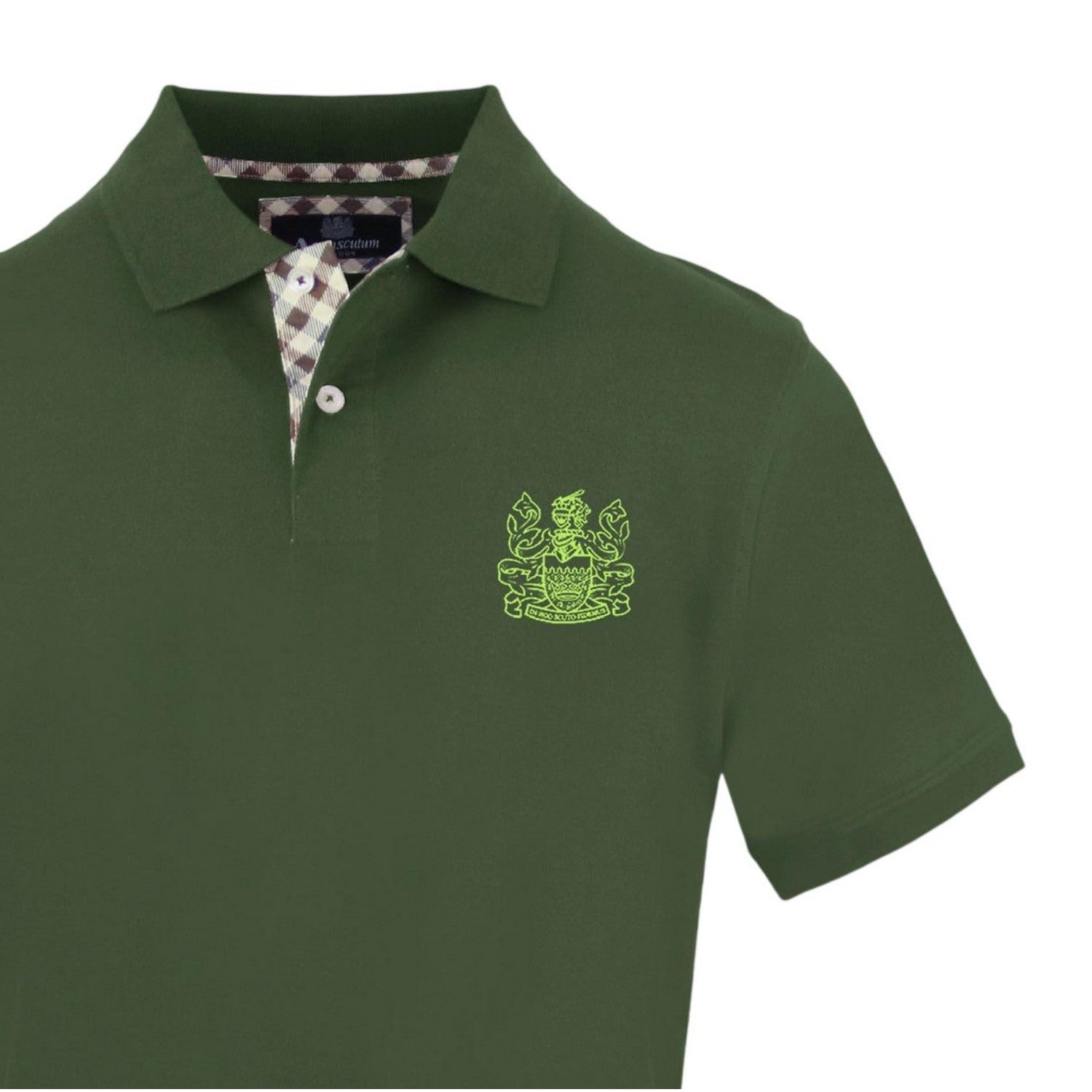 Military Green - Side - Aquascutum Mens Logo Cotton Polo Shirt