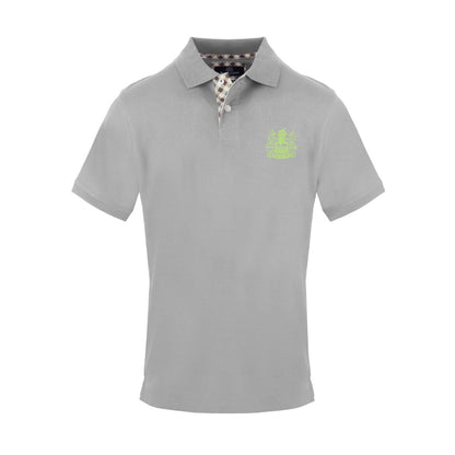 Grey - Front - Aquascutum Mens Logo Cotton Polo Shirt