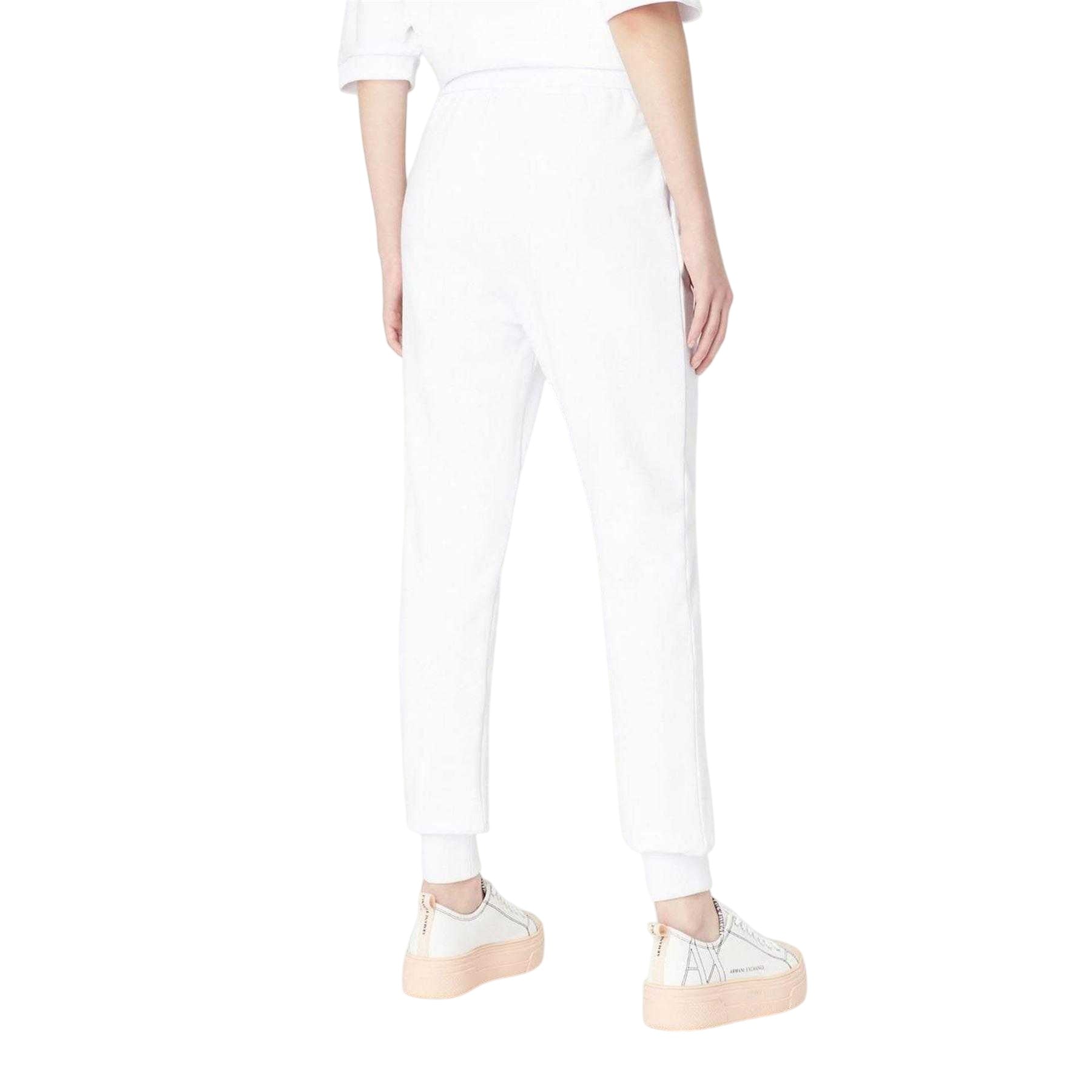 White - Back - Armani Exchange Womens-Ladies Cotton Blend Trousers
