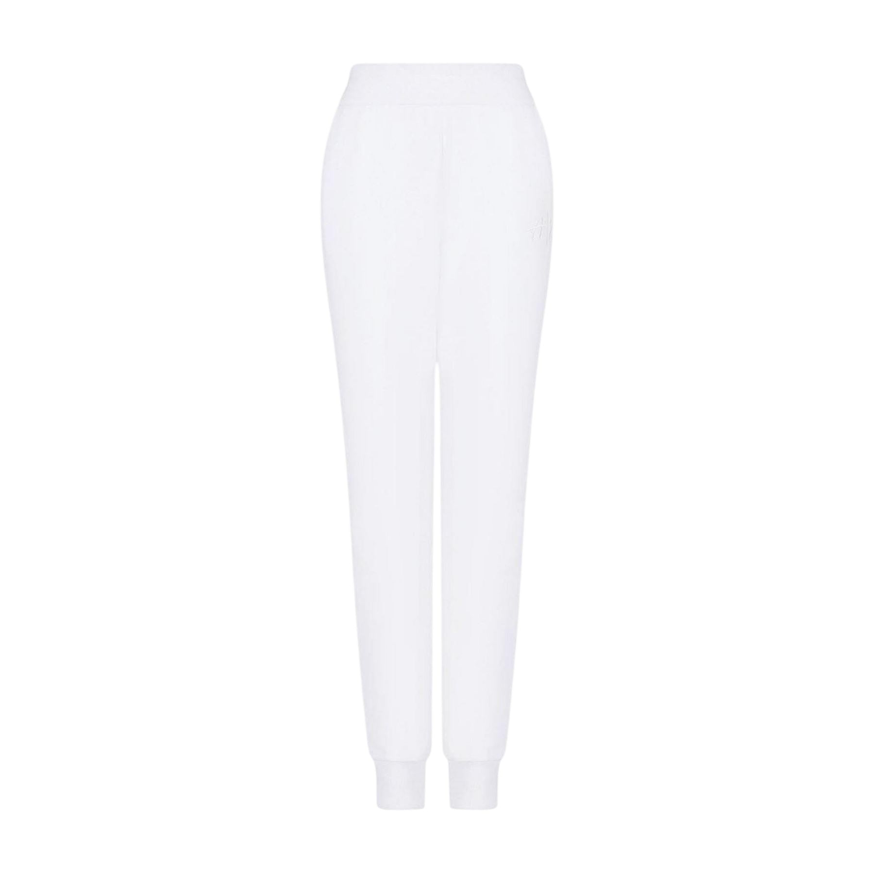 White - Front - Armani Exchange Womens-Ladies Cotton Blend Trousers