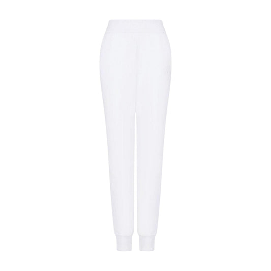 White - Front - Armani Exchange Womens-Ladies Cotton Blend Trousers