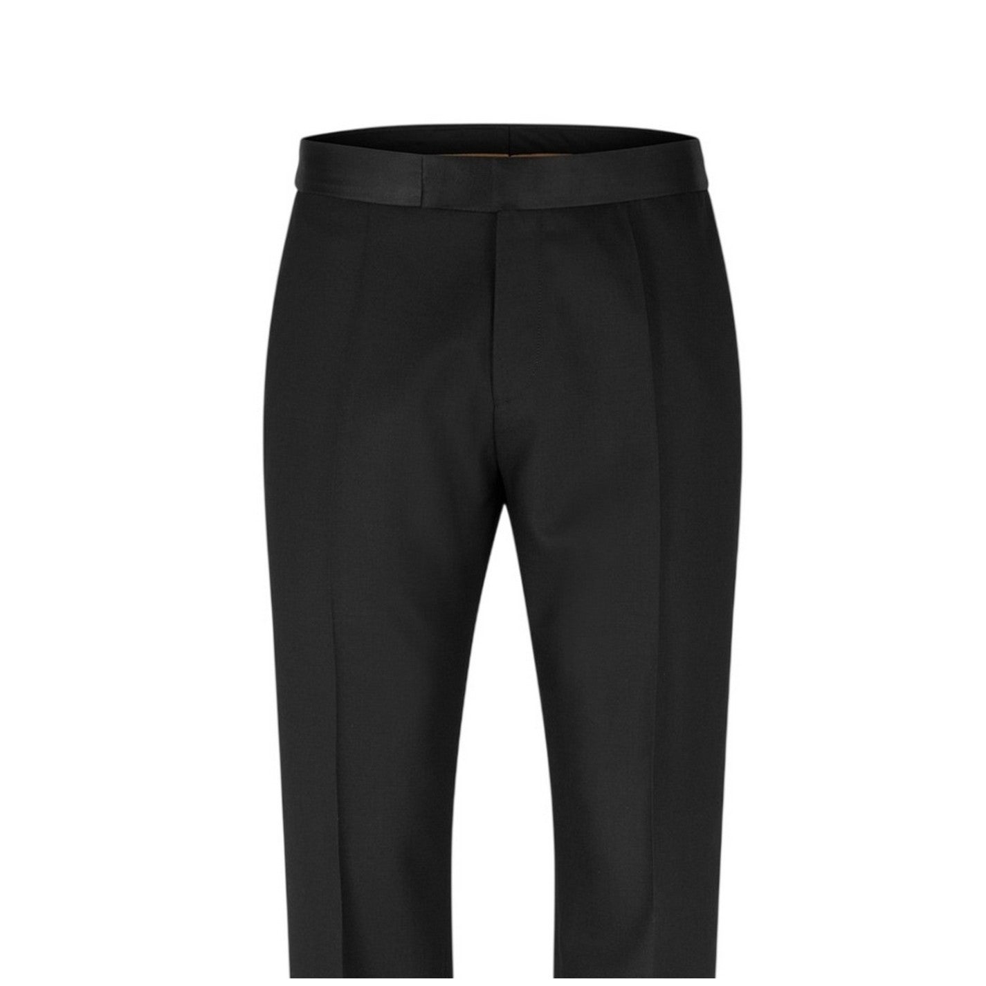 Black - Back - Boss Mens Genius Straight Leg Tuxedo Trousers