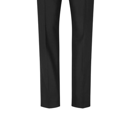 Black - Side - Boss Mens Genius Straight Leg Tuxedo Trousers
