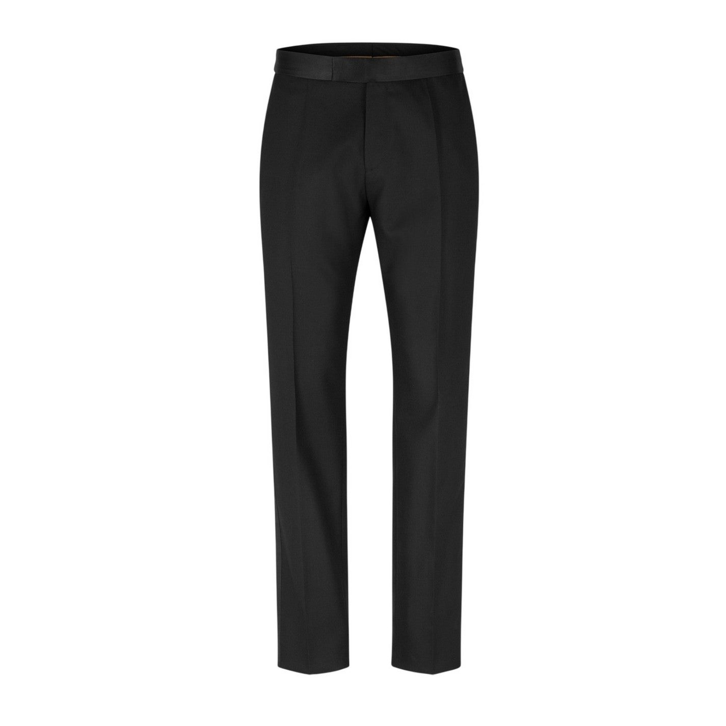 Black - Front - Boss Mens Genius Straight Leg Tuxedo Trousers