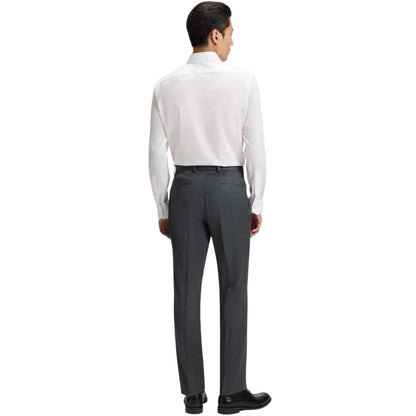 Dark Grey - Back - Boss Mens Lenon Flat Fronted Trousers