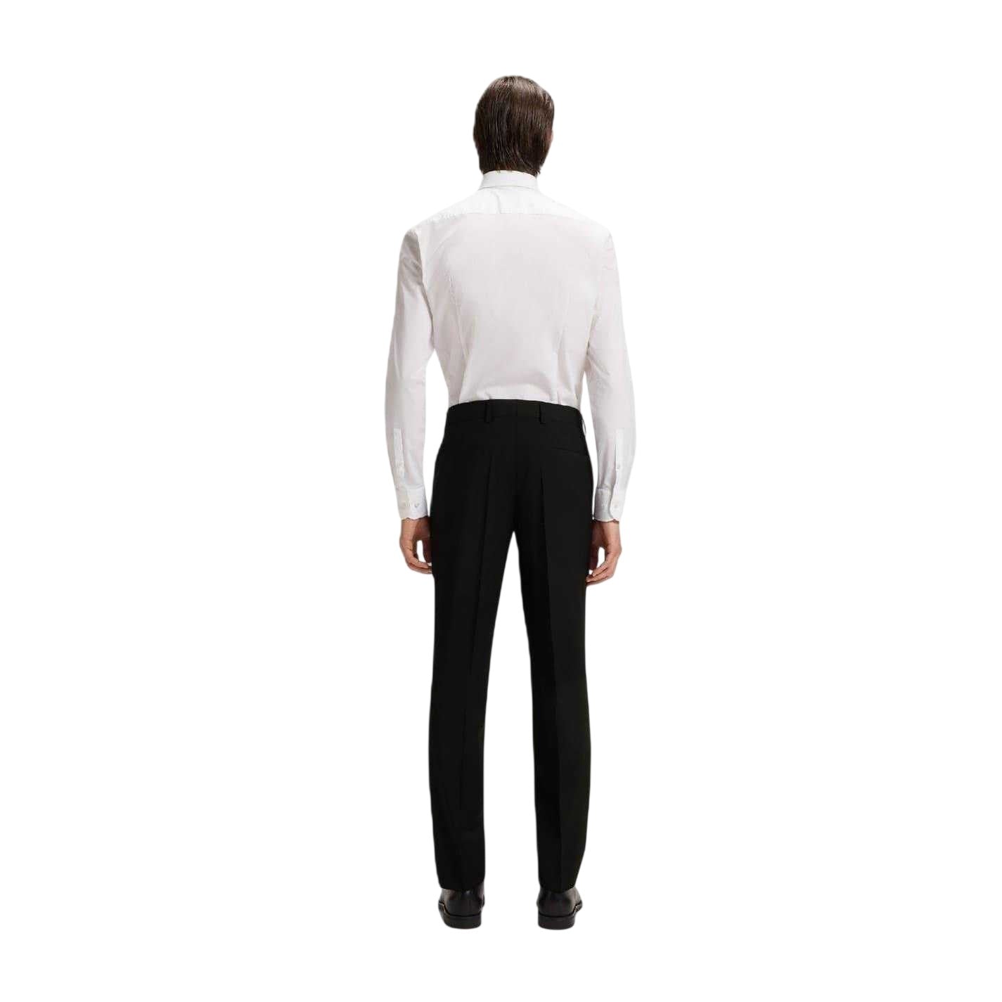 Black - Back - Boss Mens Genius Straight Leg Business Trousers