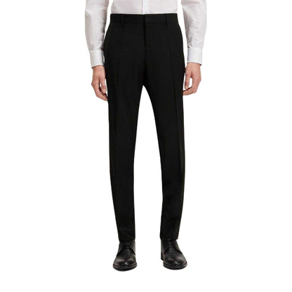 Black - Side - Boss Mens Genius Straight Leg Business Trousers