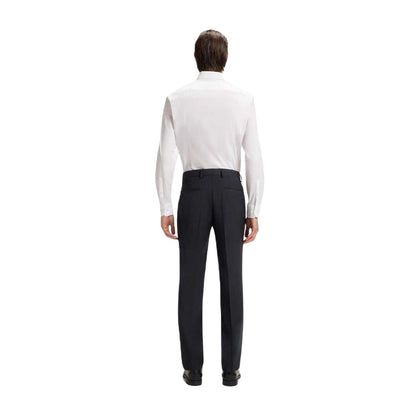 Dark Blue - Back - Boss Mens Genius Straight Leg Business Trousers