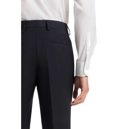 Dark Blue - Side - Boss Mens Genius Straight Leg Business Trousers