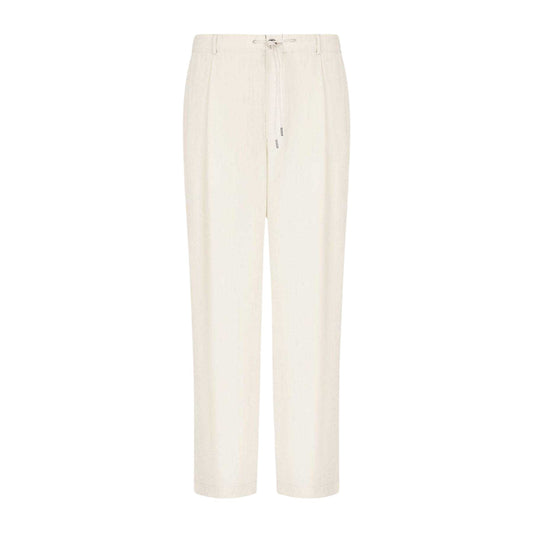 Cream - Front - Emporio Armani Mens Trousers