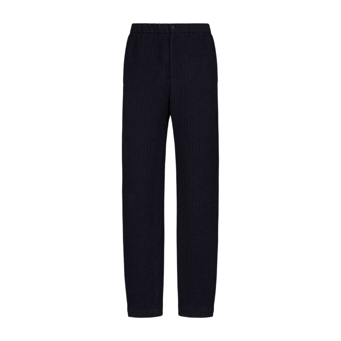 Navy - Front - Emporio Armani EA7 Mens Wool Blend Regular Trousers