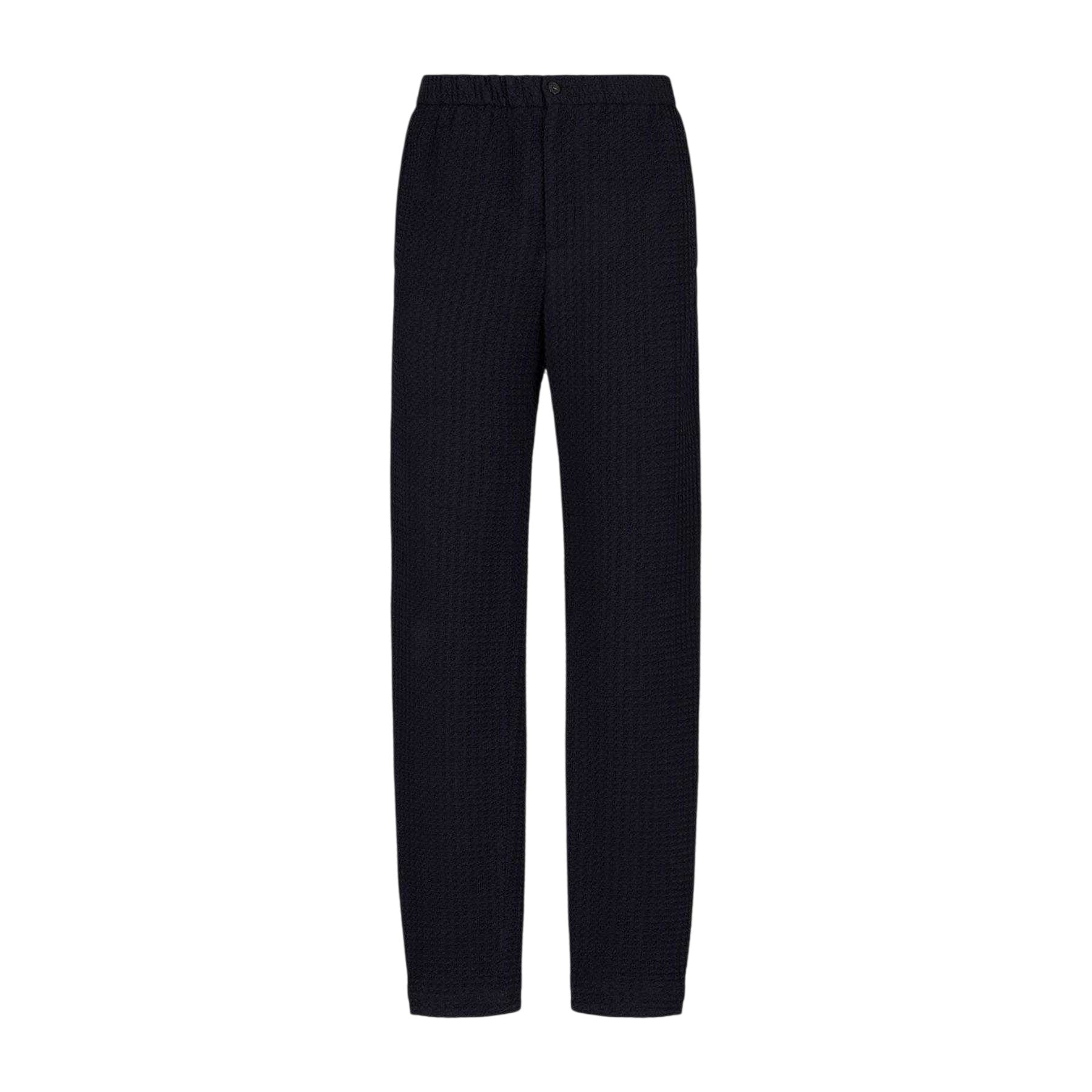 Navy - Front - Emporio Armani EA7 Mens Wool Blend Regular Trousers
