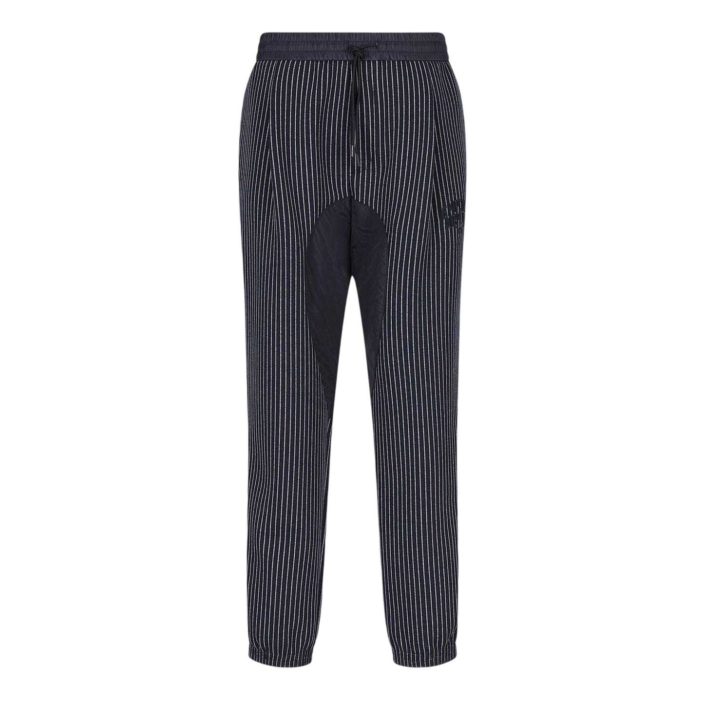 Navy - Front - Emporio Armani EA7 Mens Pinstripe Elasticated Cuff Trousers