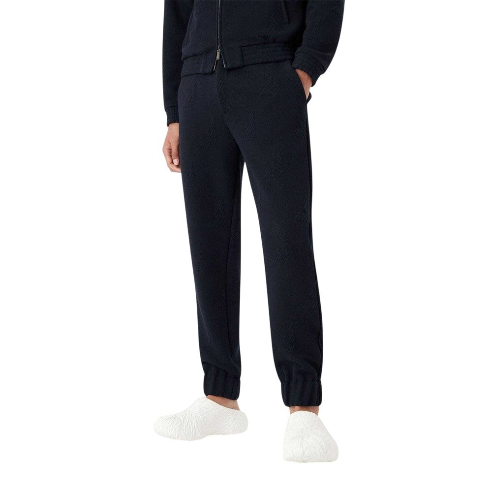 Navy - Side - Emporio Armani EA7 Mens Polyester Blend Tonal Trousers