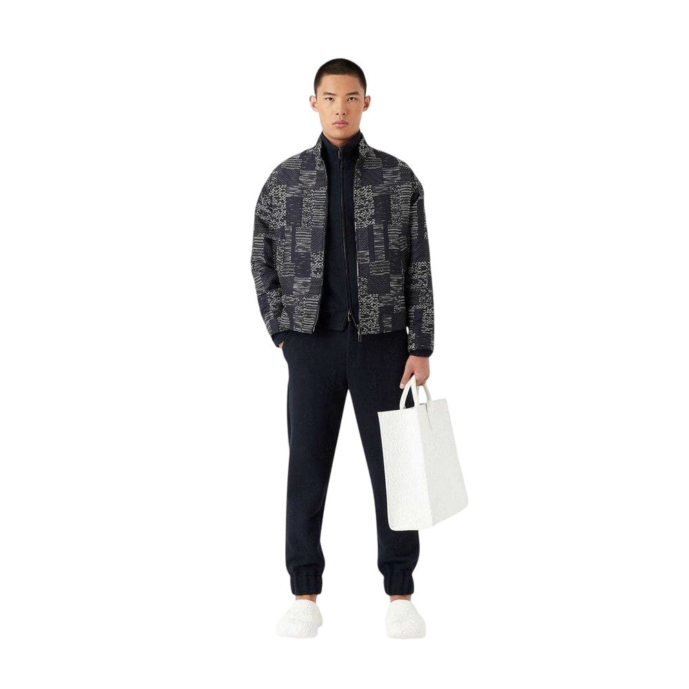 Navy - Lifestyle - Emporio Armani EA7 Mens Polyester Blend Tonal Trousers