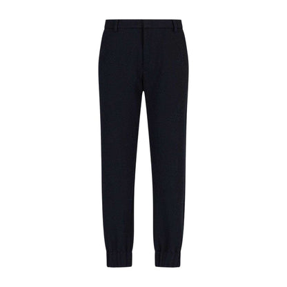 Navy - Front - Emporio Armani EA7 Mens Polyester Blend Tonal Trousers