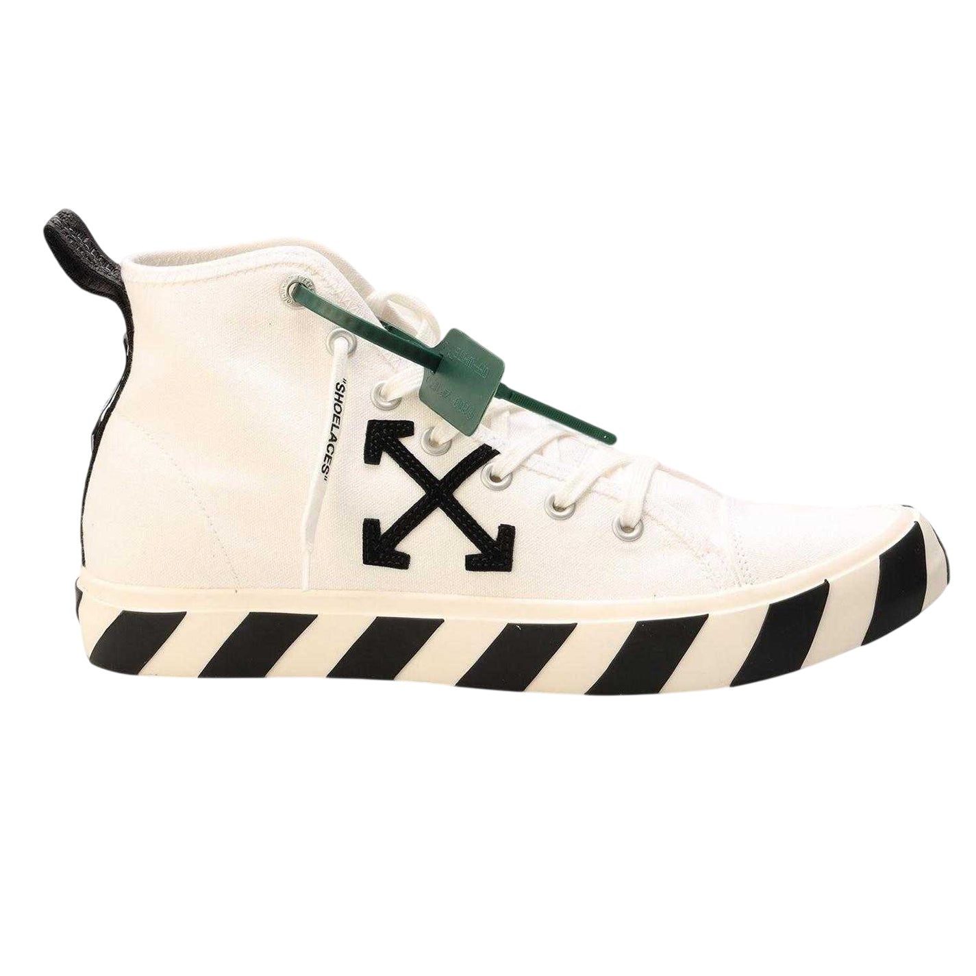 White-Black - Front - Off White Mens Vulcan Arrow Logo Trainers