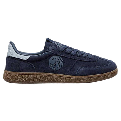 Navy - Front - Pretty Green Mens Suede Trainers