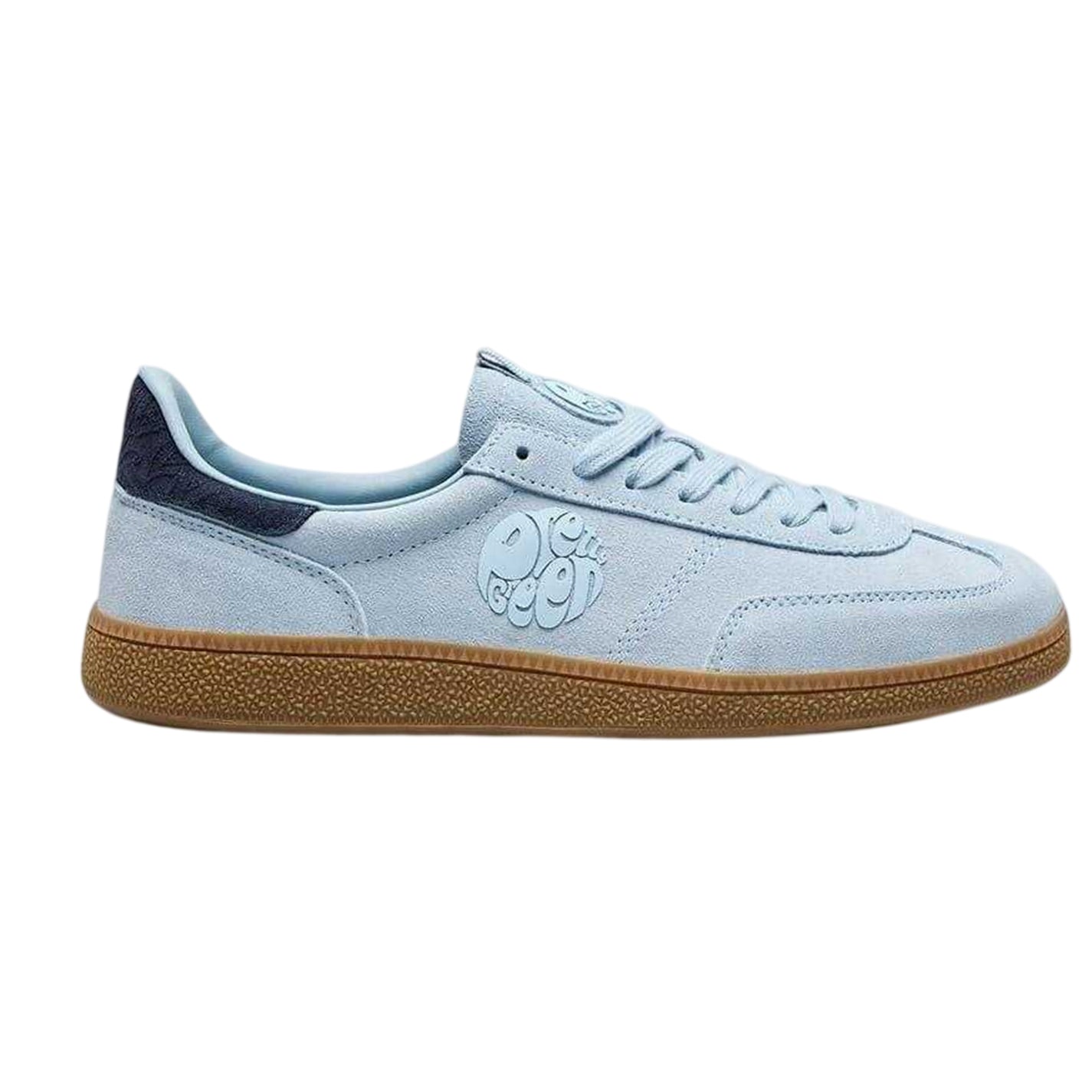 Powder Blue - Front - Pretty Green Mens Suede Trainers