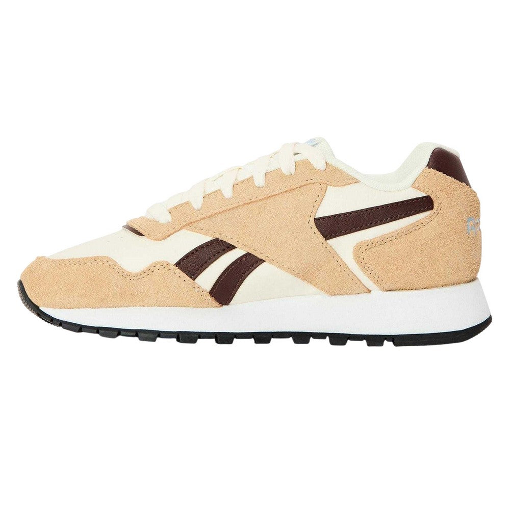 Chalk-Tan - Back - Reebok Mens Glide Leather Flat Trainers