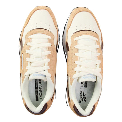 Chalk-Tan - Side - Reebok Mens Glide Leather Flat Trainers
