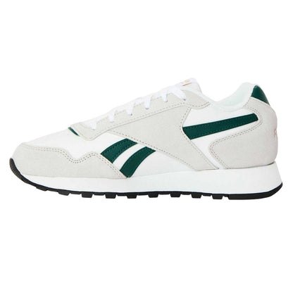 White-Green - Back - Reebok Mens Glide Leather Flat Trainers