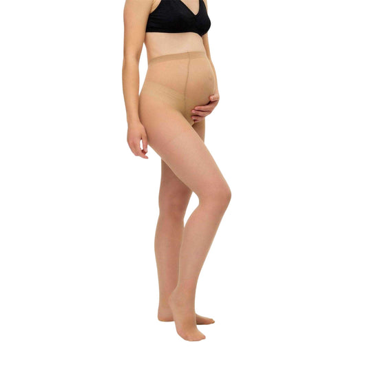 Black-Tan - Front - Mamalicious Womens-Ladies Sheer Maternity Tights (Pack of 2)