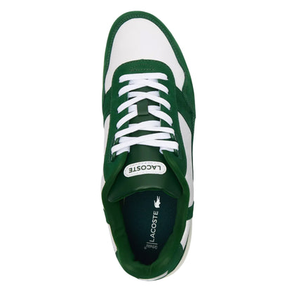 White-Green - Lifestyle - Lacoste Mens T-Clip Leather Trainers