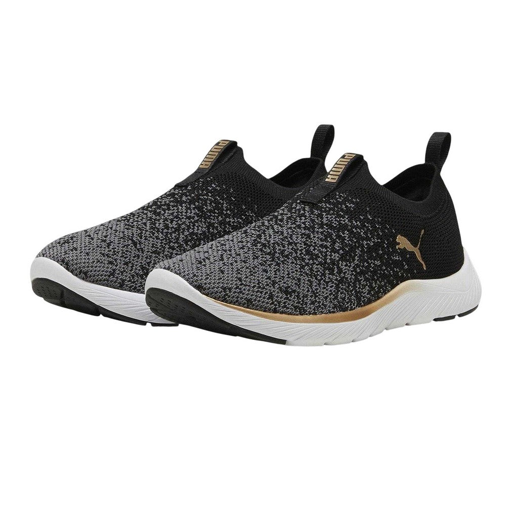 Black-White-Gold - Lifestyle - Puma Womens-Ladies Softride Remi Trainers