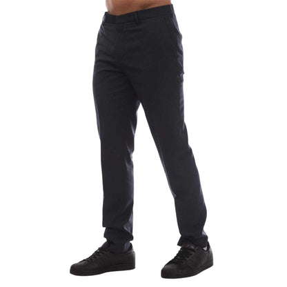 Dark Blue - Side - Hugo Mens Virgin Wool Slim Trousers