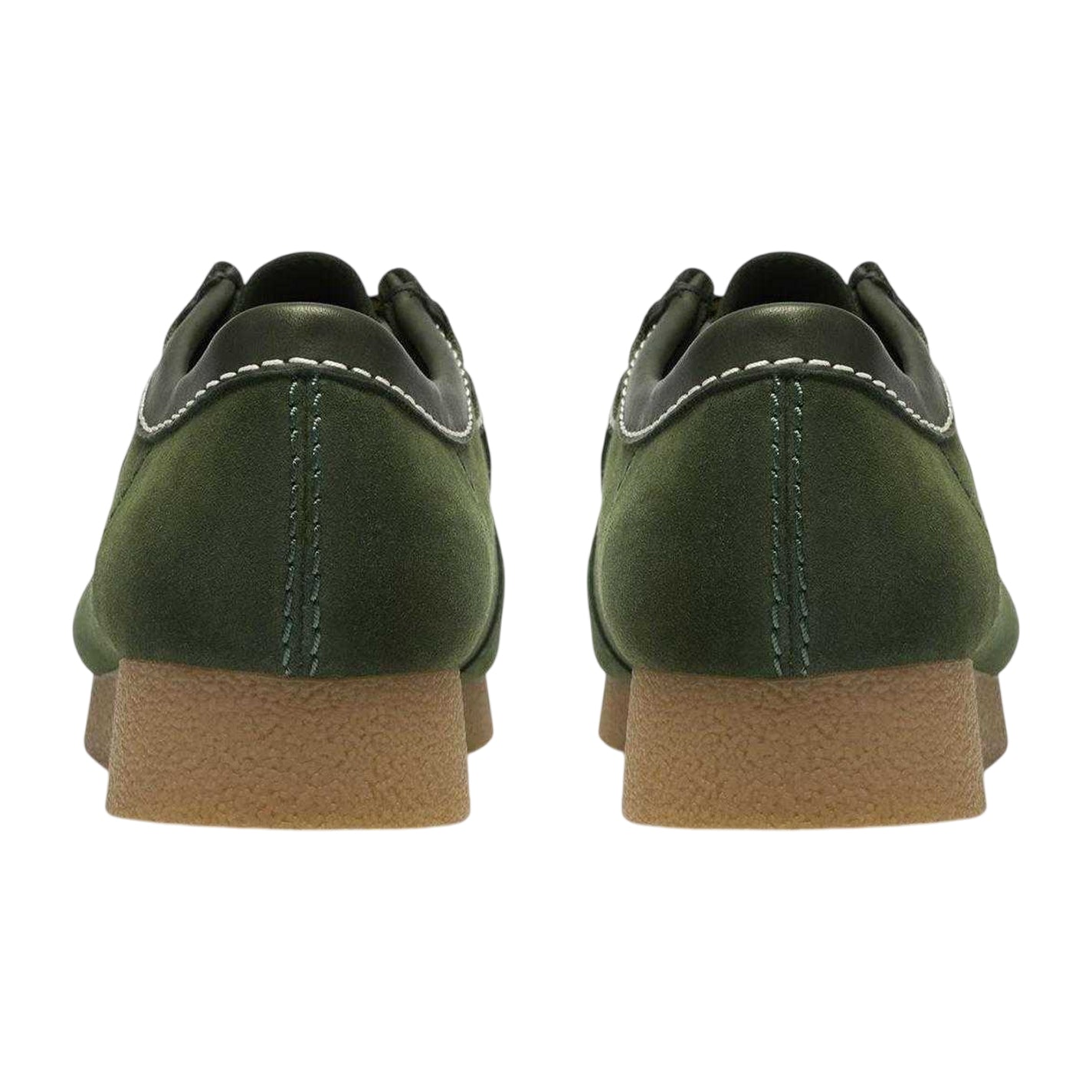 Green - Back - Clarks Mens Wallabee Suede Formal Shoes