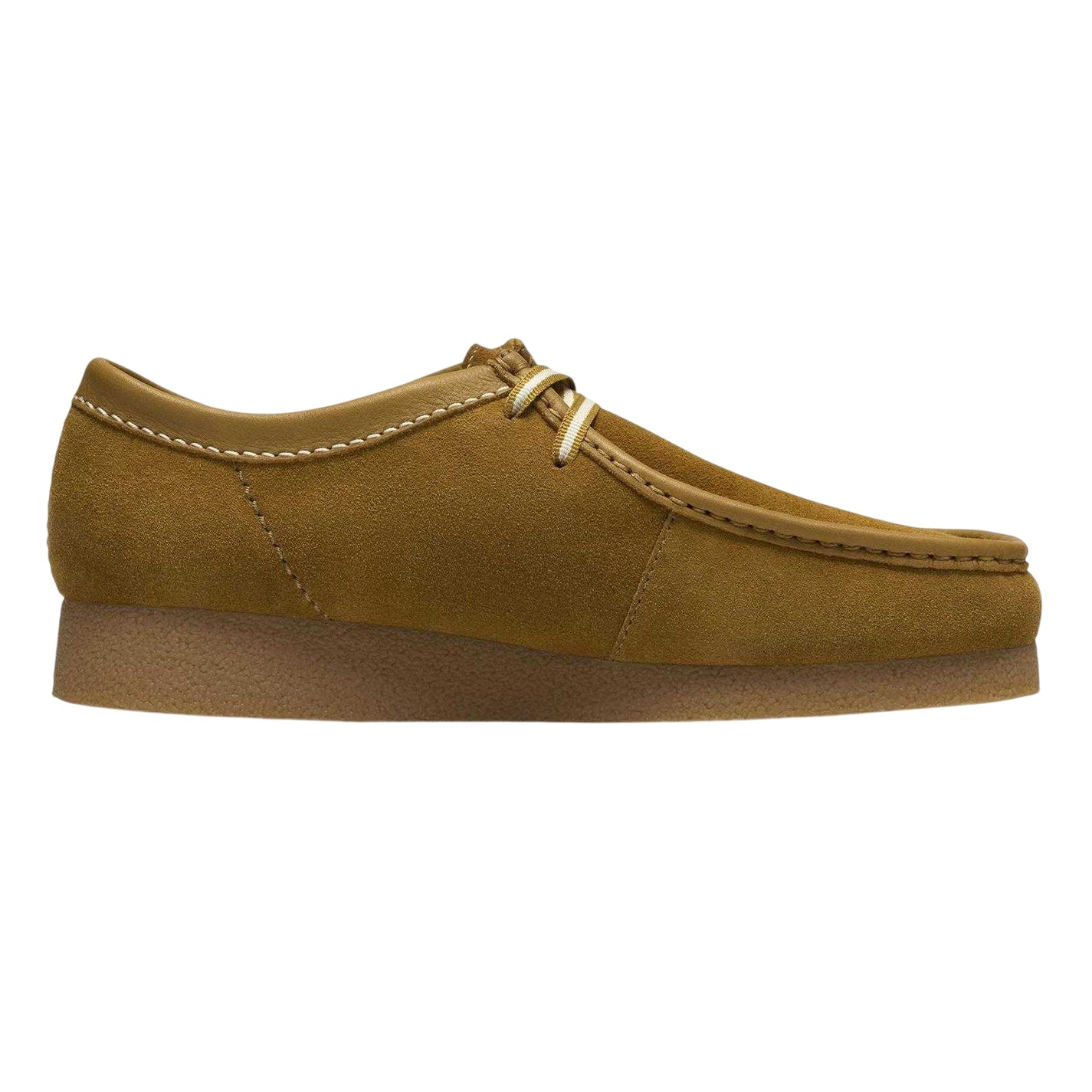 Ochre - Front - Clarks Mens Wallabee Suede Formal Shoes