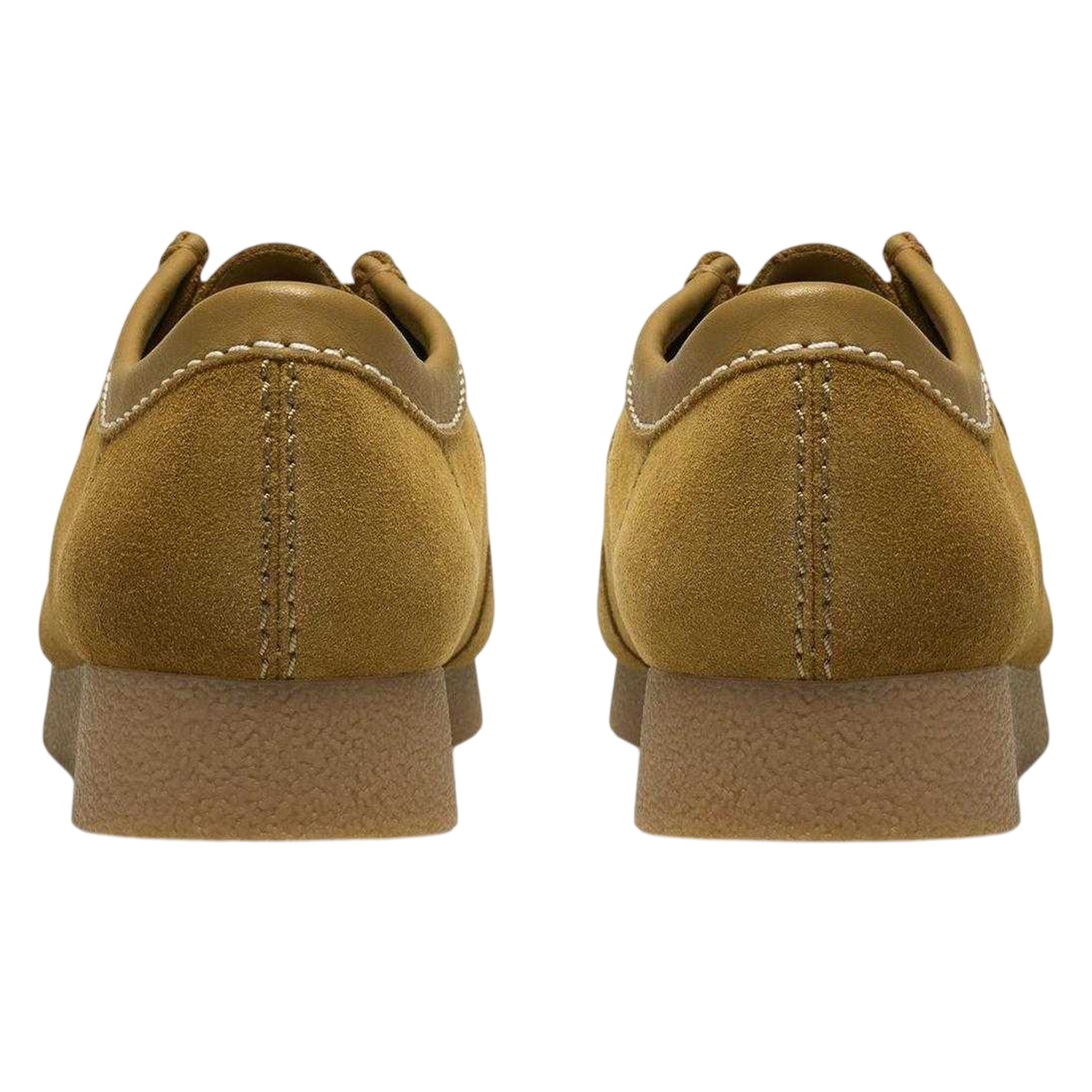 Ochre - Back - Clarks Mens Wallabee Suede Formal Shoes