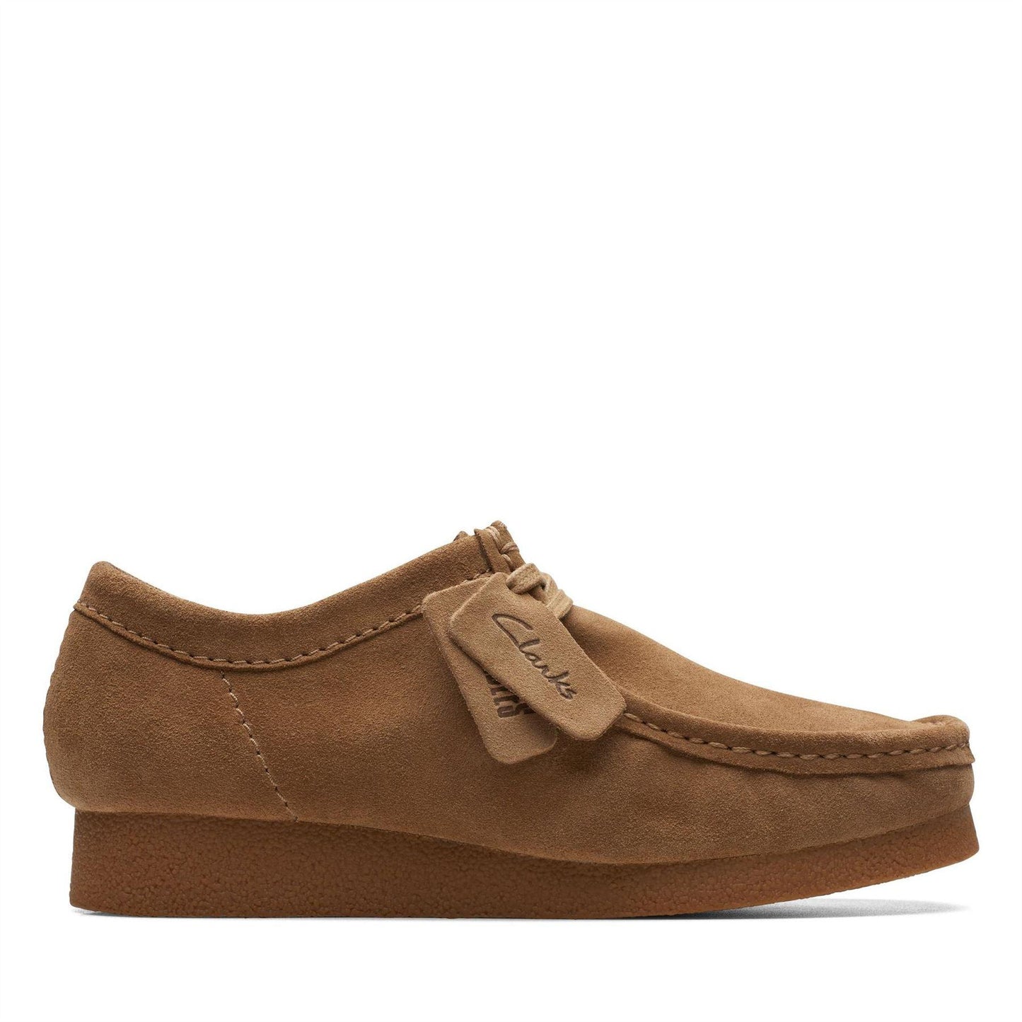 Dark Sand - Front - Clarks Mens Wallabee Suede Formal Shoes