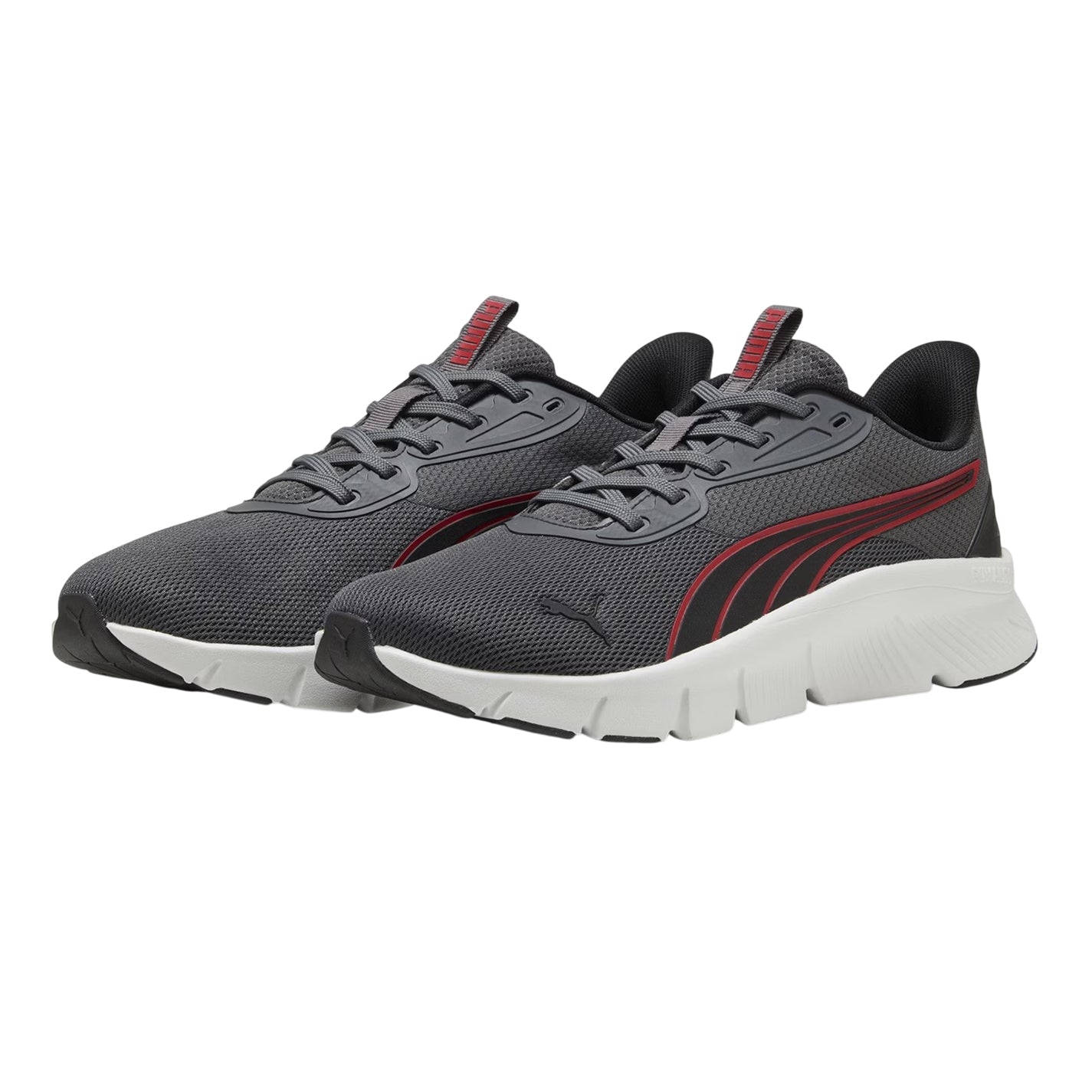 Grey-Red - Lifestyle - Puma Mens FlexFocus Lite Modern Lightweight Running Trainers